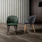 Dining Room Chair in Elegant Modern Design Fabric - Reginaldo Viadurini