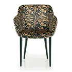 Dining Room Chair in Fabric and Steel Made in Italy 4 Pieces - Bardella Viadurini
