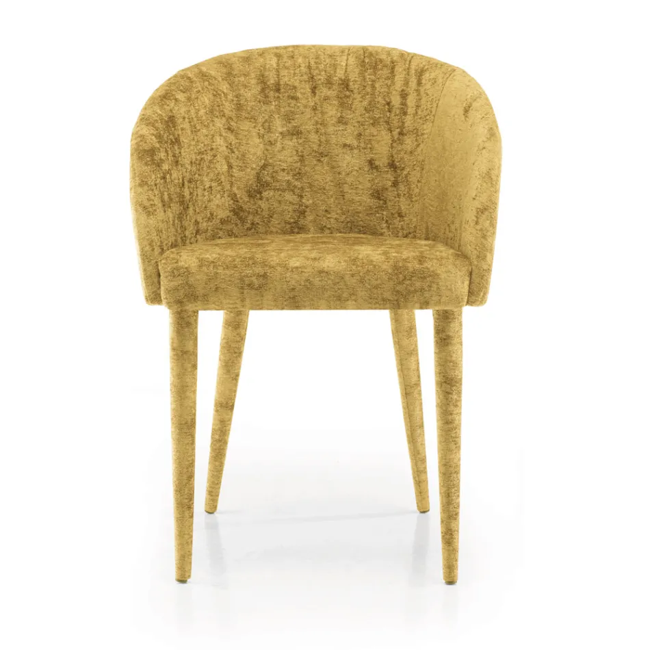 Dining Room Chair Upholstered in Fabric Made in Italy 4 Pieces - Tagata Viadurini