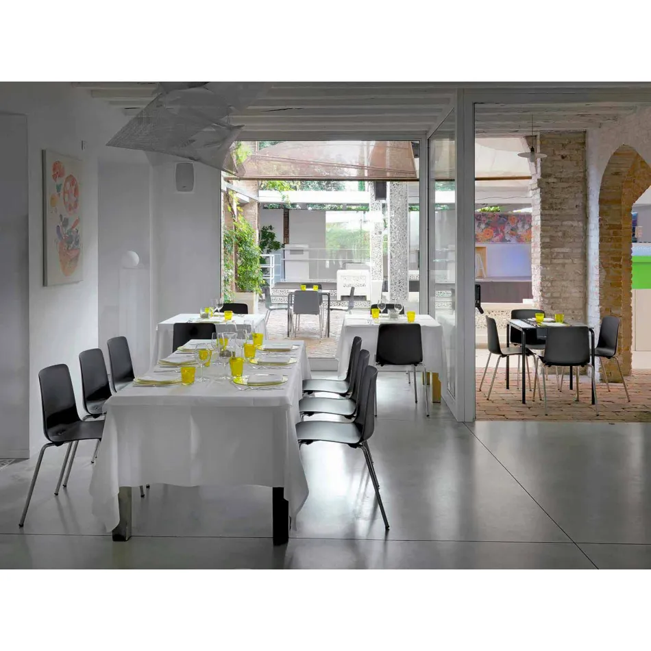 Made in Italy Metal and Polypropylene Dining Room Chair, 4 Pieces - Carlita Viadurini