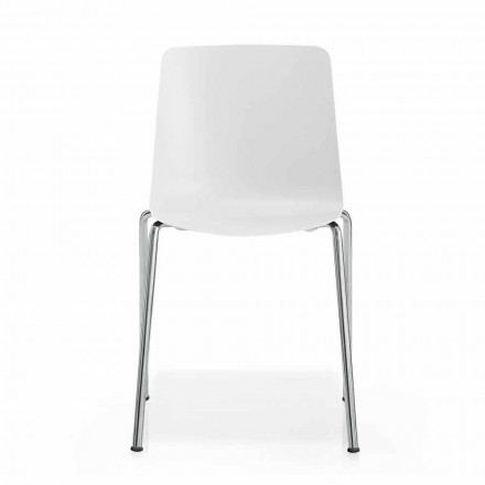 Made in Italy Metal and Polypropylene Dining Room Chair, 4 Pieces - Carlita Viadurini