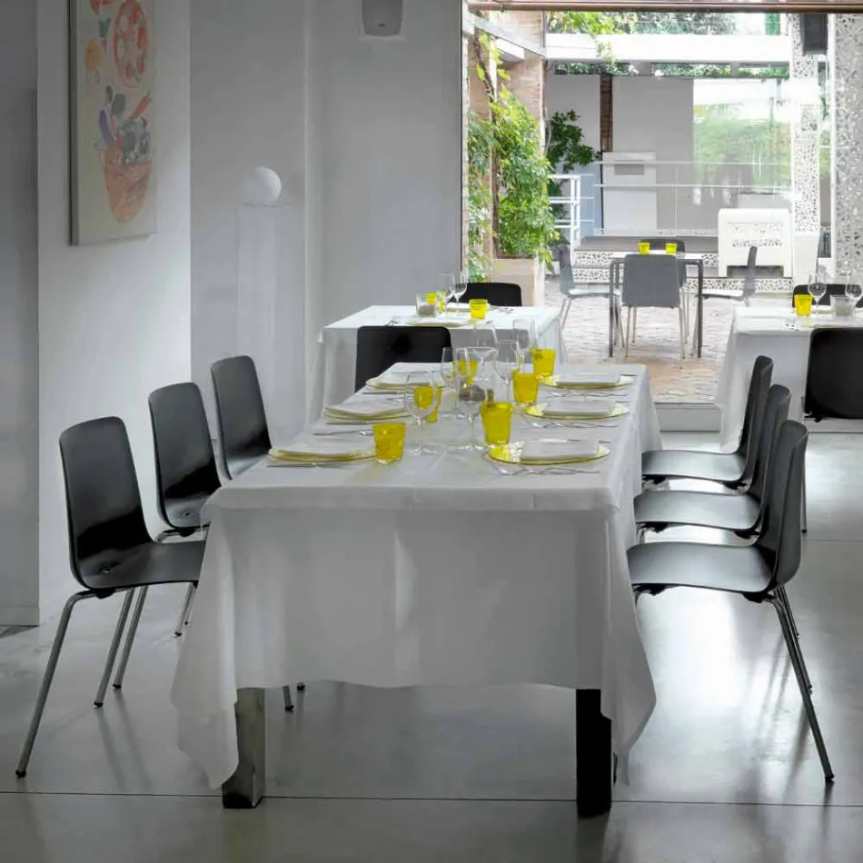 Made in Italy Metal and Polypropylene Dining Room Chair, 4 Pieces - Carlita Viadurini