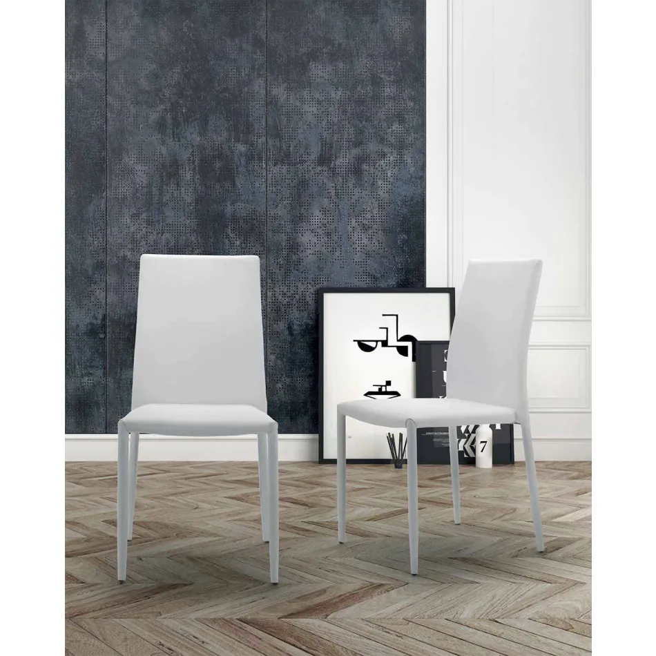 Stackable Lounge Chair, Padded and Upholstered in Eco-Leather – Monamour Viadurini