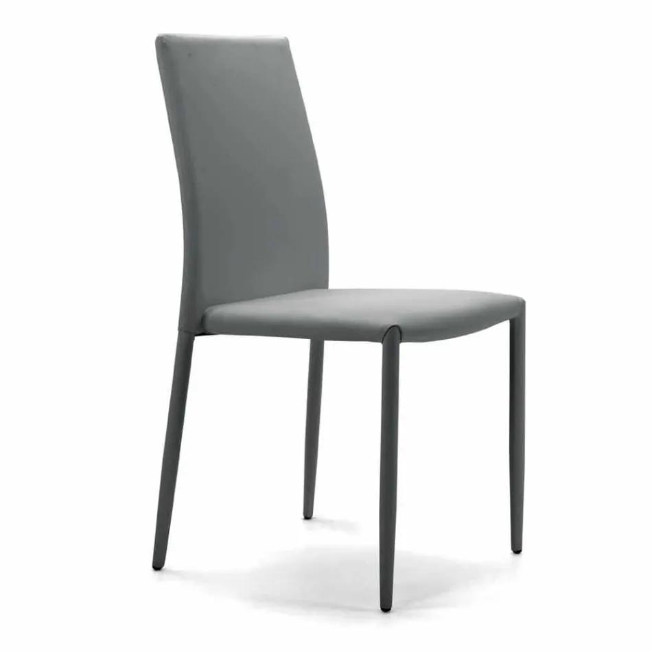 Stackable Lounge Chair, Padded and Upholstered in Eco-Leather – Monamour Viadurini