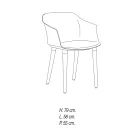 Lounge Chair in Wood and Polypropylene Made in Italy, 4 Pieces - Marbella Viadurini