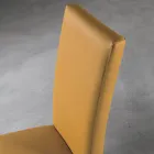 Lounge Chair in Wood and Eco-leather Seat Design Made in Italy - Agostina Viadurini