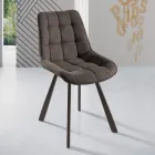 Lounge Chair in Fabric Upholstered with Checkered Pattern 4 Pieces - Raggia Viadurini