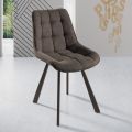 Lounge Chair in Upholstered Fabric and Painted Metal 4 Pieces - Raggia