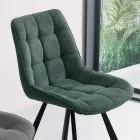 Lounge Chair in 4-Piece Checked Patterned Upholstered Fabric - Raggia Viadurini