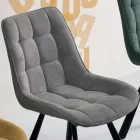 Lounge Chair in Fabric Upholstered with Checkered Pattern 4 Pieces - Raggia Viadurini