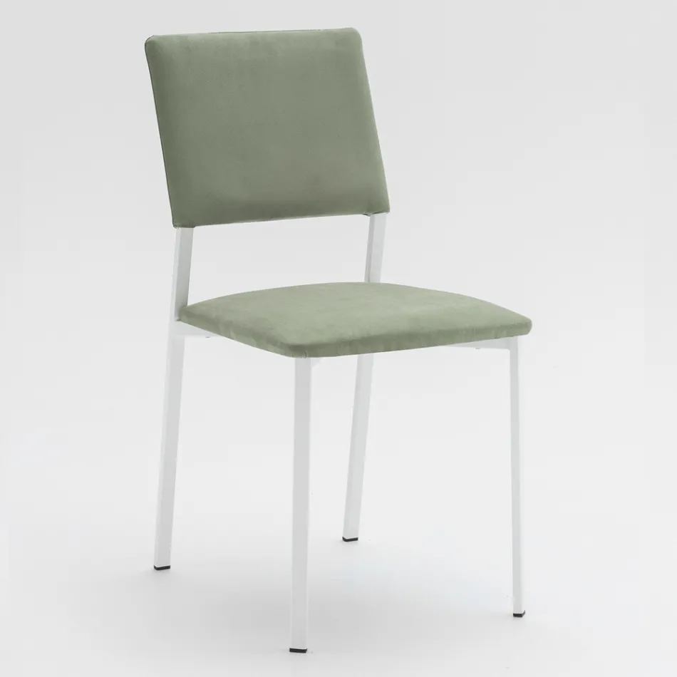 Metal Lounge Chair and Microfiber Seat Made in Italy, 2 Pieces - Fabiola Viadurini