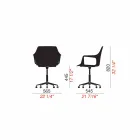 Office Chair in Aluminium and Polypropylene Made in Italy, 2 Pieces - Charis Viadurini