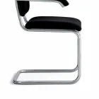 Office Chair in Leather with Structure in Chromed Steel Made in Italy - Octant Viadurini