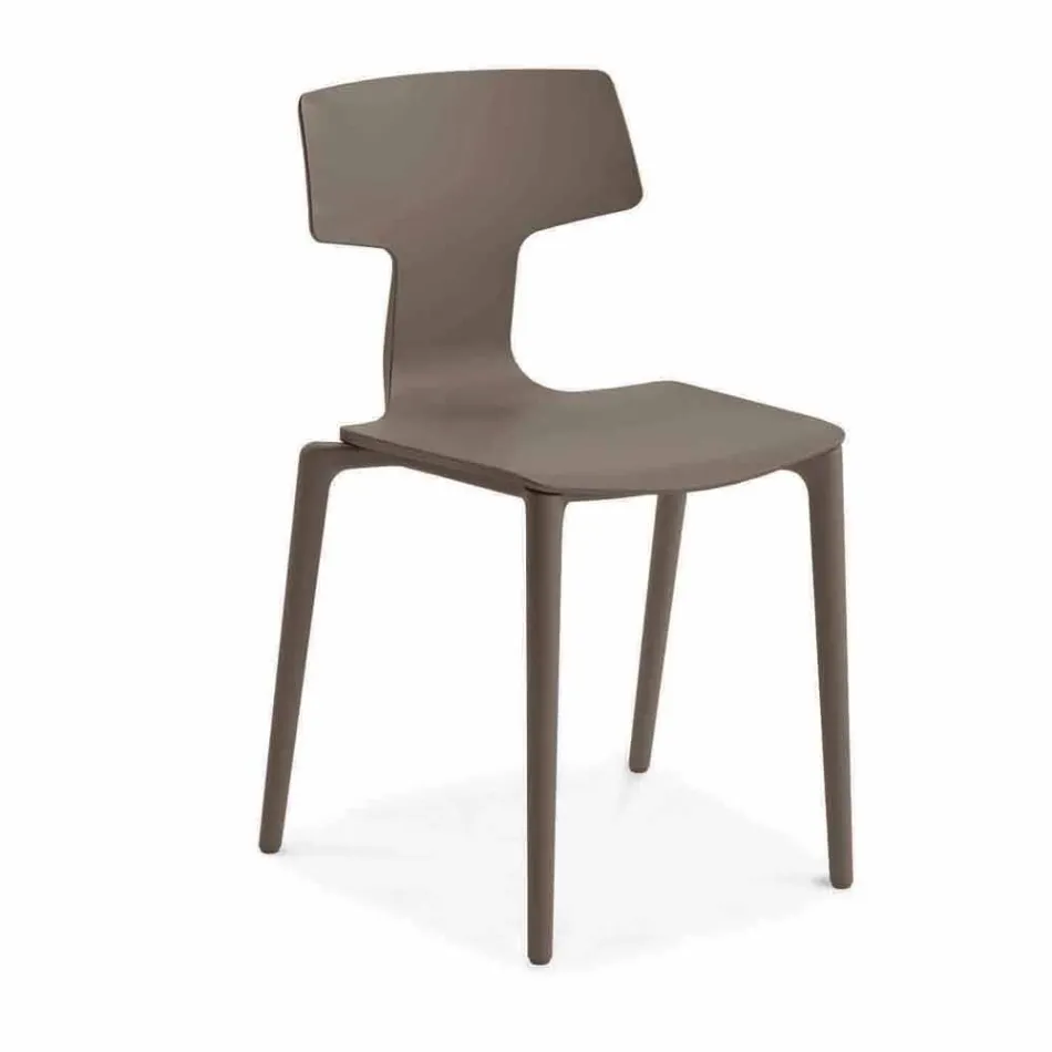 Outdoor Stackable Polypropylene Chairs Made in Italy, 4 Pieces - Claribel Viadurini