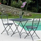 Folding Outdoor Chair in Anthracite Grey Iron 2 Pieces - Baccard Viadurini