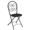 Folding Outdoor Chair in Anthracite Grey Iron 2 Pieces - Baccard