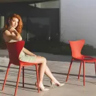 Stackable Design Garden Chairs in Polypropylene 4 Pieces - Love by Vondom Viadurini