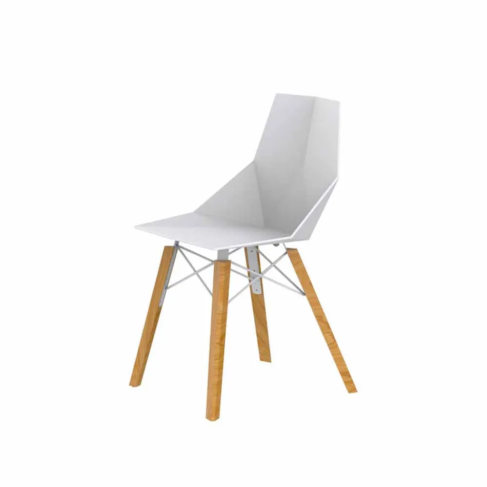 Lounge or Kitchen Chairs in Polypropylene and Wood - Faz Wood by Vondom Viadurini