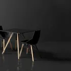 Lounge or Kitchen Chairs in Polypropylene and Wood - Faz Wood by Vondom Viadurini
