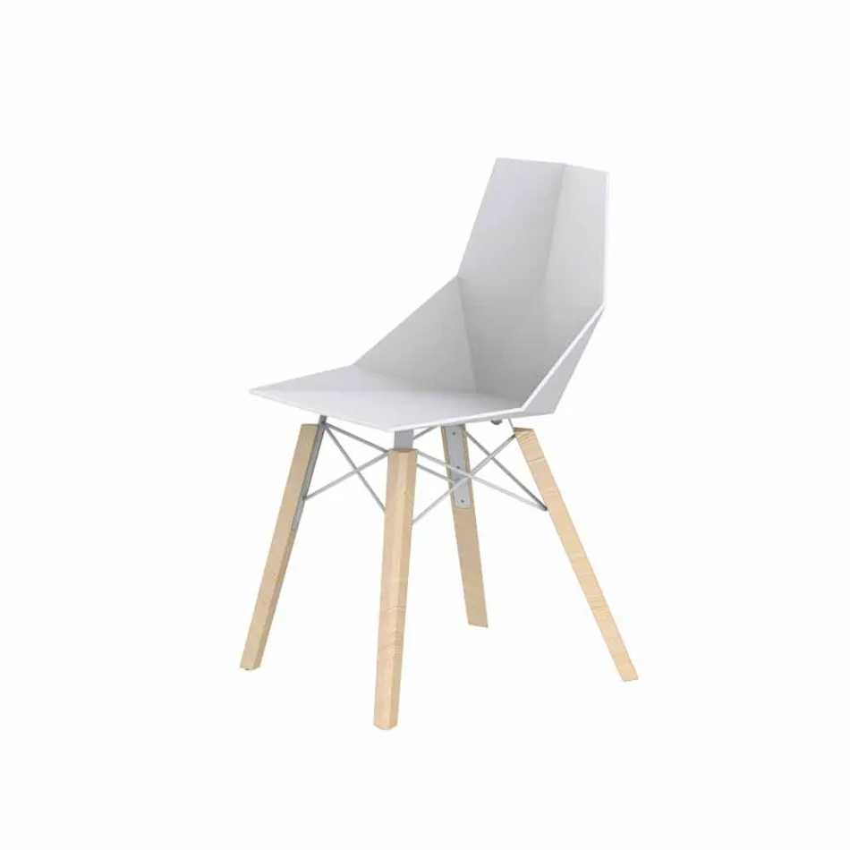 Lounge or Kitchen Chairs in Polypropylene and Wood - Faz Wood by Vondom Viadurini