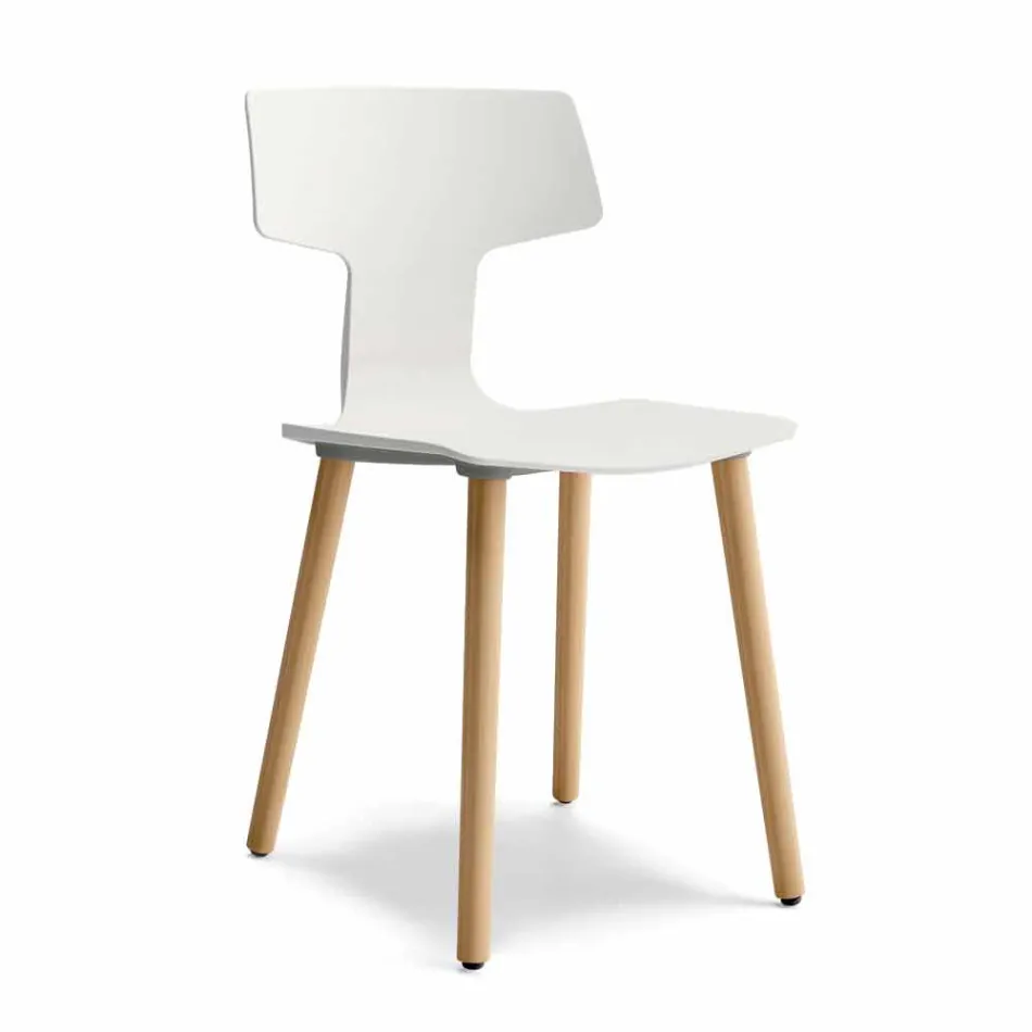 Made in Italy Wood and Polypropylene Dining Chairs, 2 Pieces - Clover Viadurini
