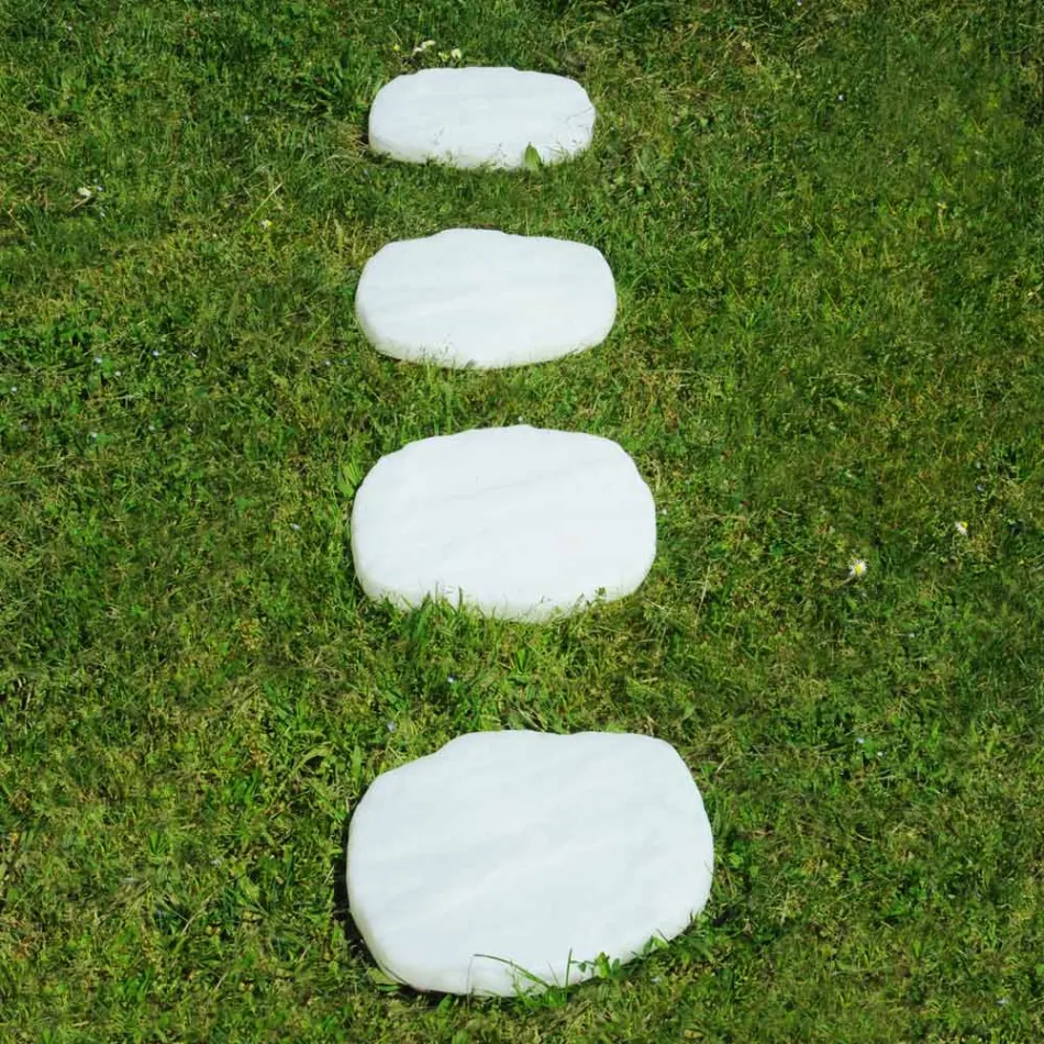 Garden Steplight in the Shape of Stone Fluo Made in Italy 4 Pieces - Stone Viadurini