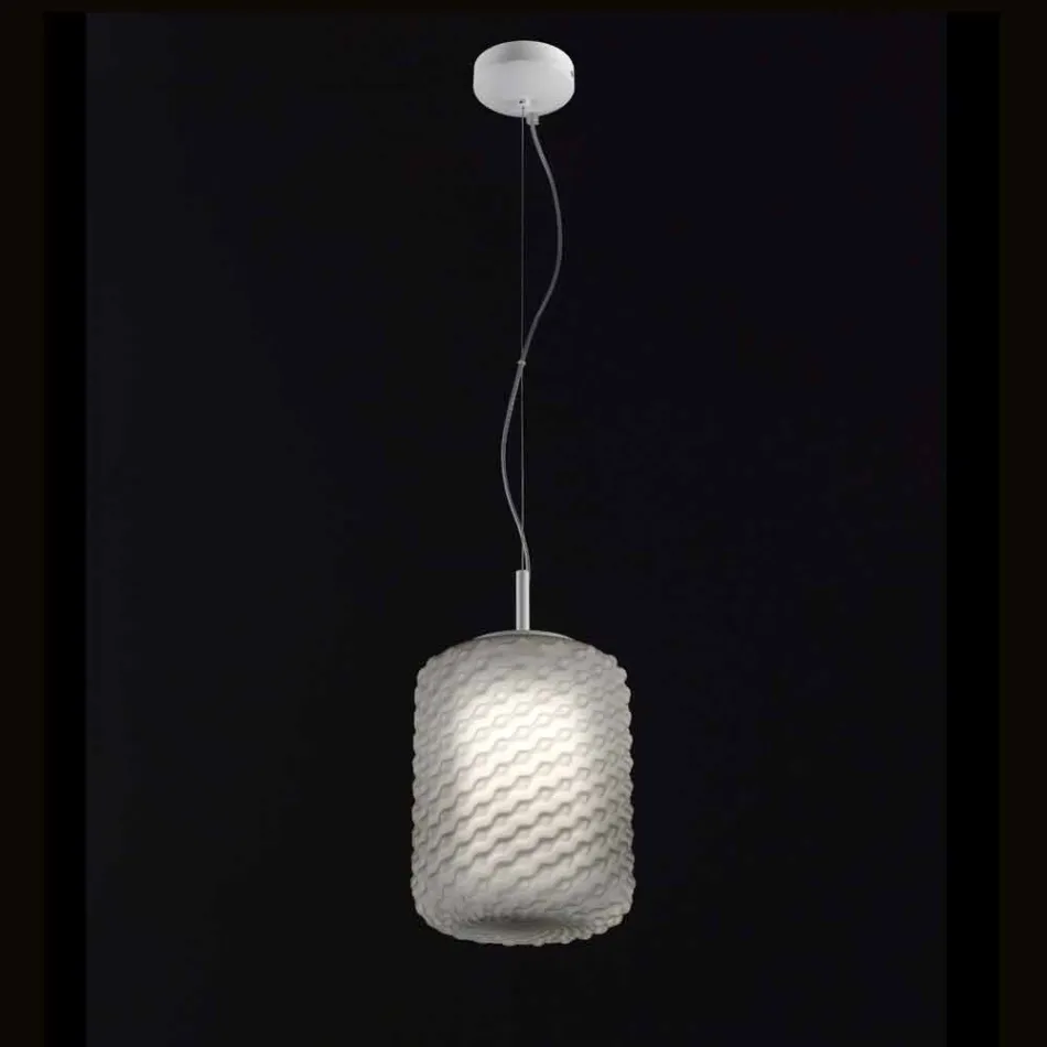 Selene Domino blown glass pendant lamp Ø21 H 27/140 cm Viadurini