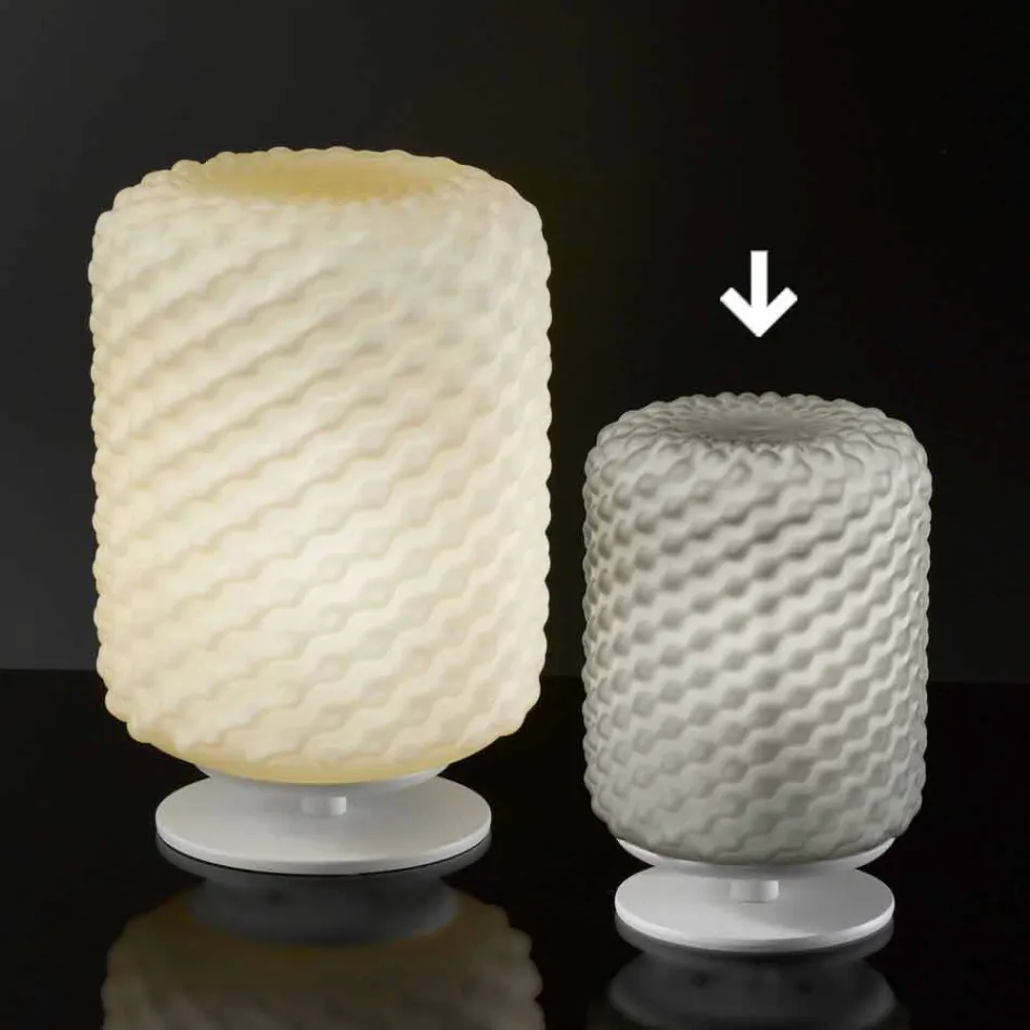 Selene Domino table lamp Ø15 H22cm, hand-blown glass Viadurini