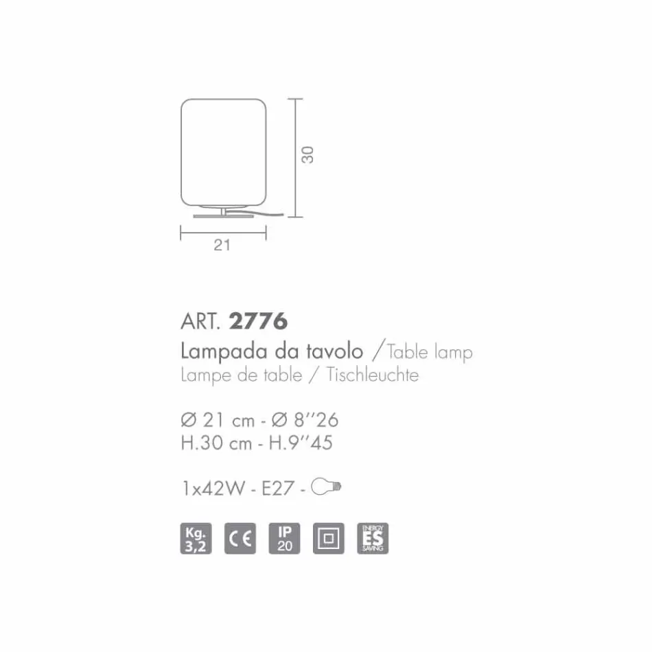 Selene Domino table lamp Ø21 H30cm, blown glass made in Italy Viadurini