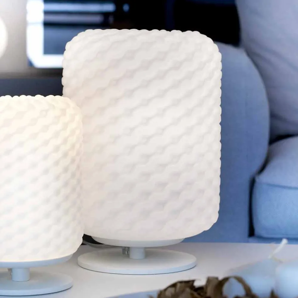 Selene Domino table lamp Ø21 H30cm, blown glass made in Italy Viadurini