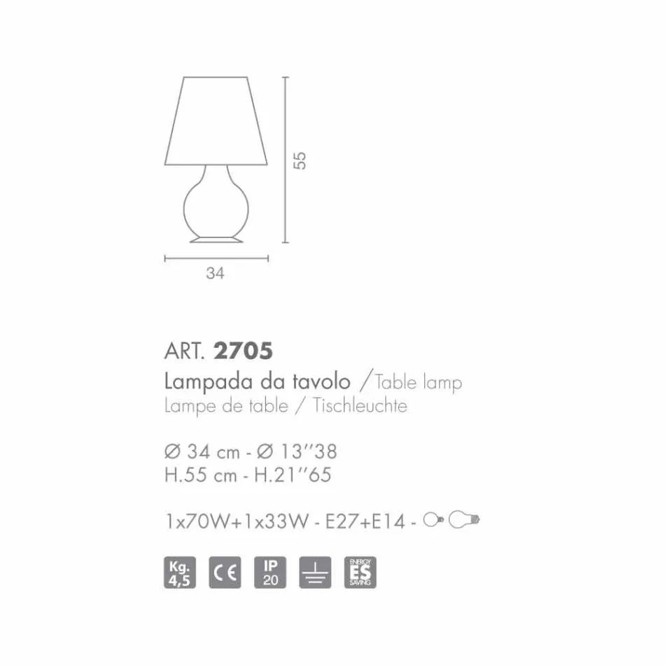 Selene Forever white blown glass table lamp Ø34 H 55cm Viadurini