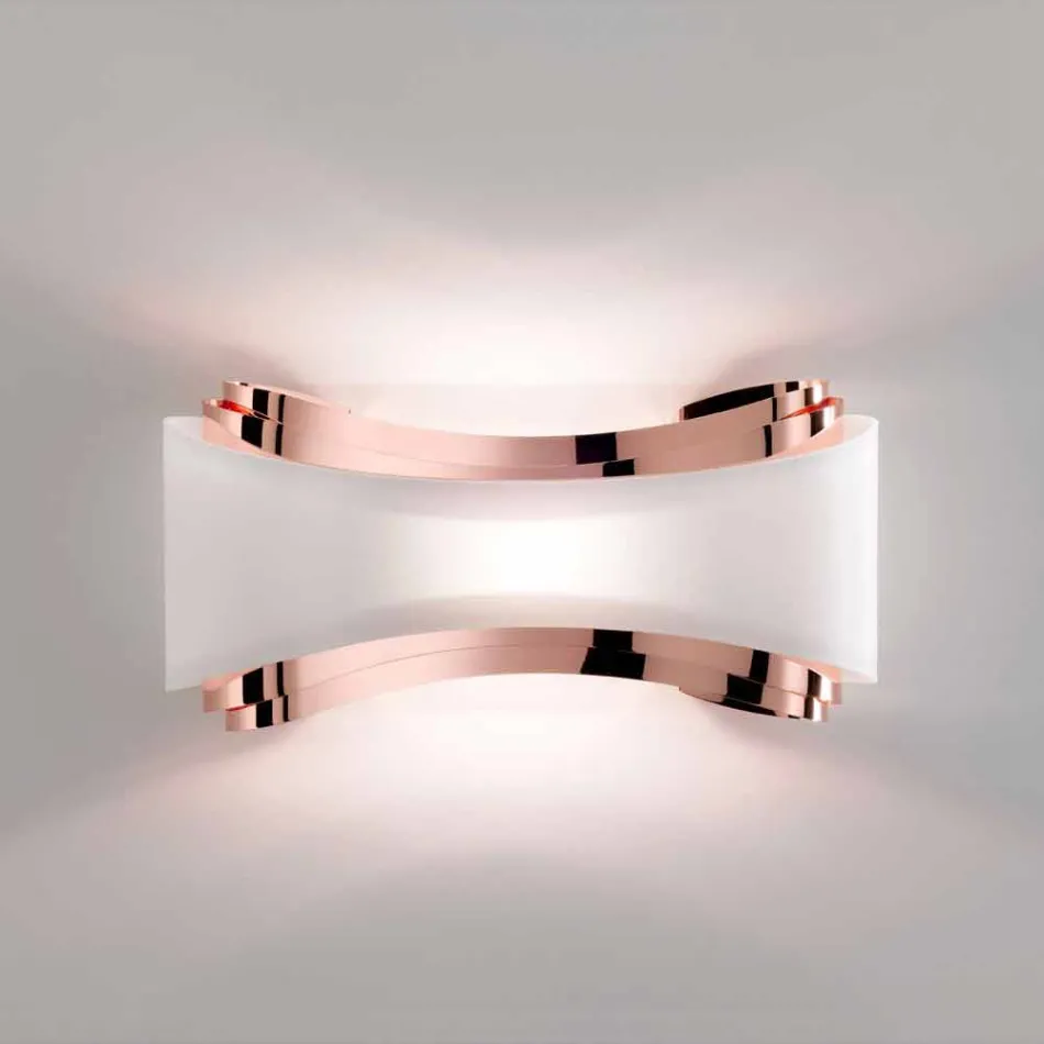 Selene Ionica applique 32x10 H16cm in steel and glass made in Italy Viadurini