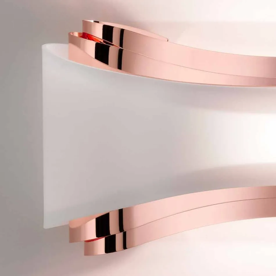 Selene Ionica applique 32x10 H16cm in steel and glass made in Italy Viadurini