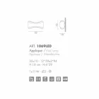 Selene Ionica applique 32x10 H16cm in steel and glass made in Italy Viadurini