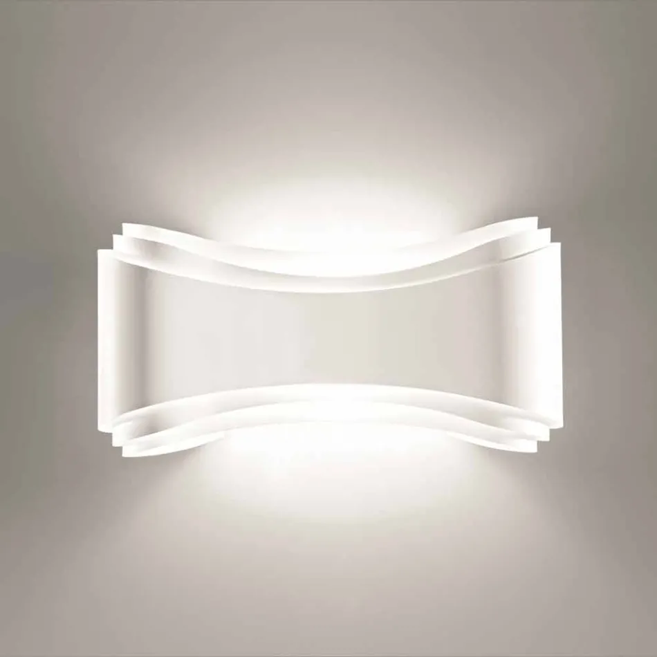 Selene Ionica wall lamp made in Italy, 40x12H20cm, steel and glass Viadurini