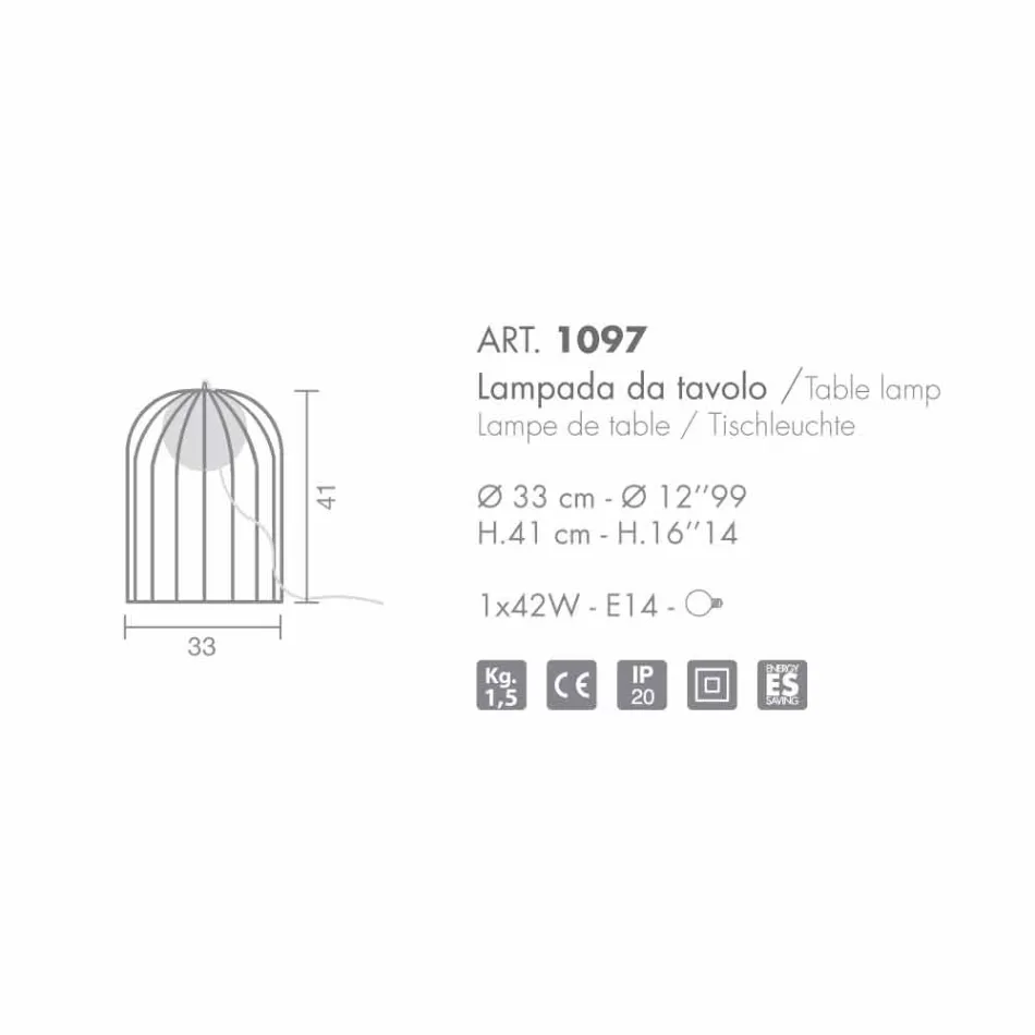 Selene Kluvì modern blown glass table lamp Ø33 H41cm Viadurini