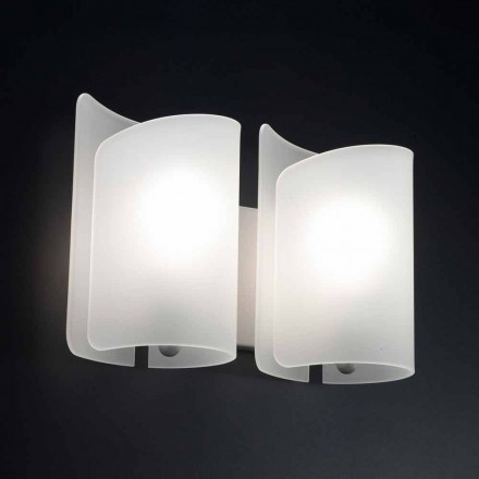 Selene Papiro frosted crystal applique 34x14 H25cm made in Italy Viadurini