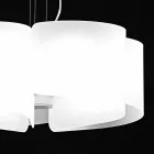 Selene Papiro white pendant lamp in crystal Ø65 x H 140 cm Viadurini