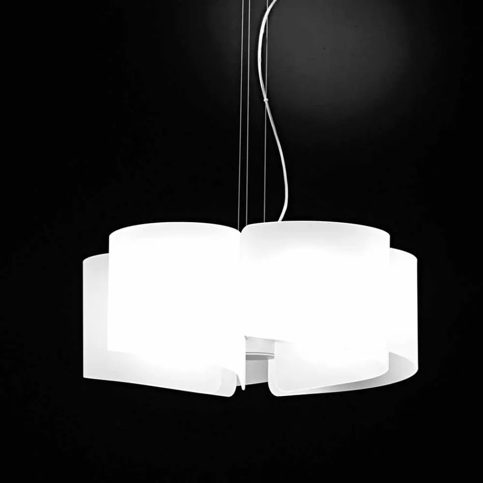 Selene Papiro white pendant lamp in crystal Ø65 x H 140 cm Viadurini