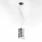 Selene Papiro modern pendant lamp in crystal Ø15 H 125cm Viadurini