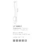 Selene Papiro modern pendant lamp in crystal Ø15 H 125cm Viadurini