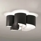 Selene Papiro ceiling lamp in modern crystal Ø65 H28cm, made in Italy Viadurini