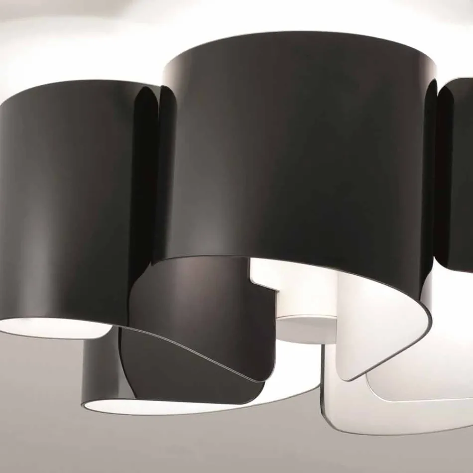 Selene Papiro ceiling lamp in modern crystal Ø65 H28cm, made in Italy Viadurini