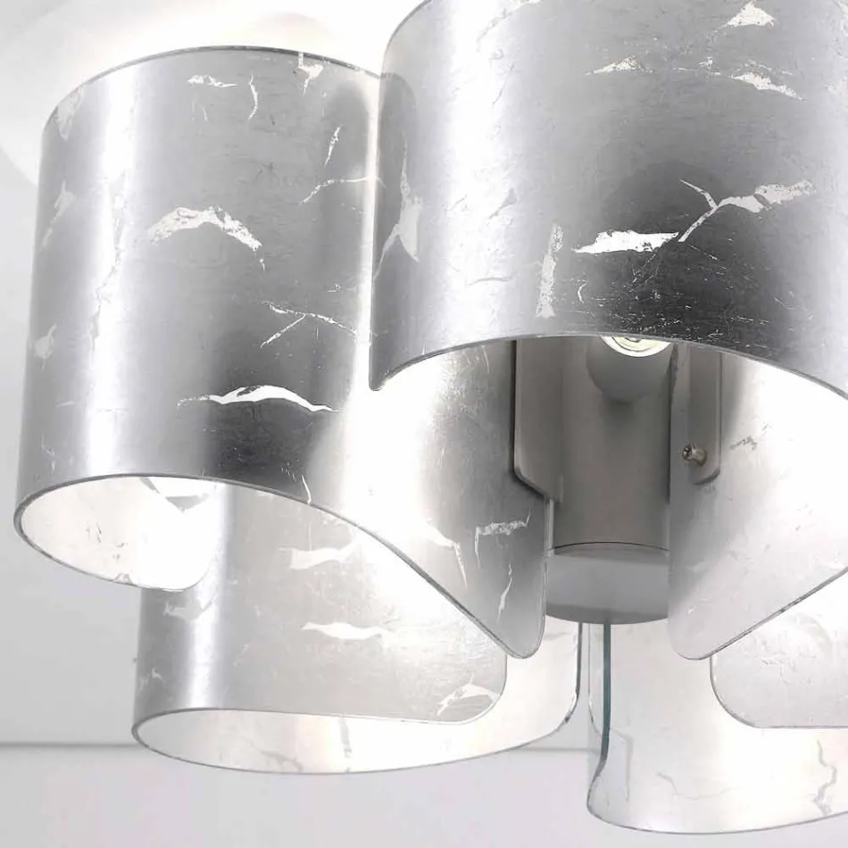 Selene Papiro ceiling lamp in modern crystal Ø65 H28cm, made in Italy Viadurini