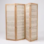 Outdoor divider in Teak, Aluminium and Rope Weaving - Vision Viadurini