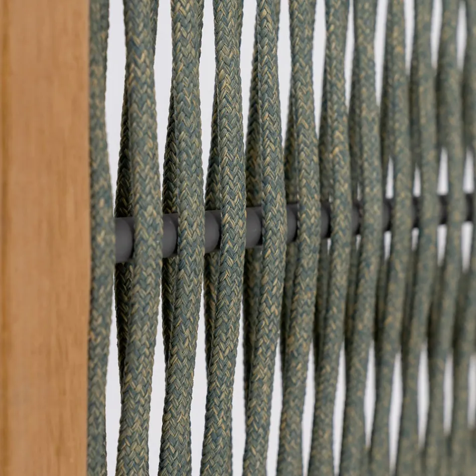 Outdoor divider in Teak, Aluminium and Rope Weaving - Vision Viadurini
