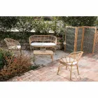 Outdoor divider in Teak, Aluminium and Rope Weaving - Vision Viadurini