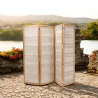 Outdoor divider in Teak, Aluminium and Rope Weaving - Vision Viadurini