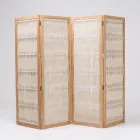 Outdoor divider in Teak, Aluminium and Rope Weaving - Vision Viadurini