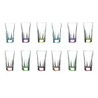 High Tumbler Crystal Eco Colored Glasses Service 12 Pieces - Amalgam Viadurini
